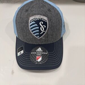 Adidas Sporting Kansas City Hat Cap - Gray and Blue Size L/XL